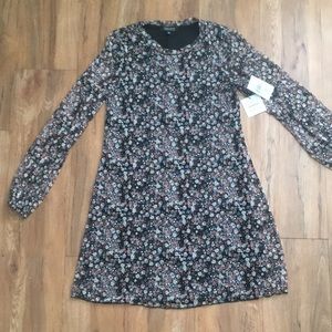 NWT Long sleeve mesh skater dress